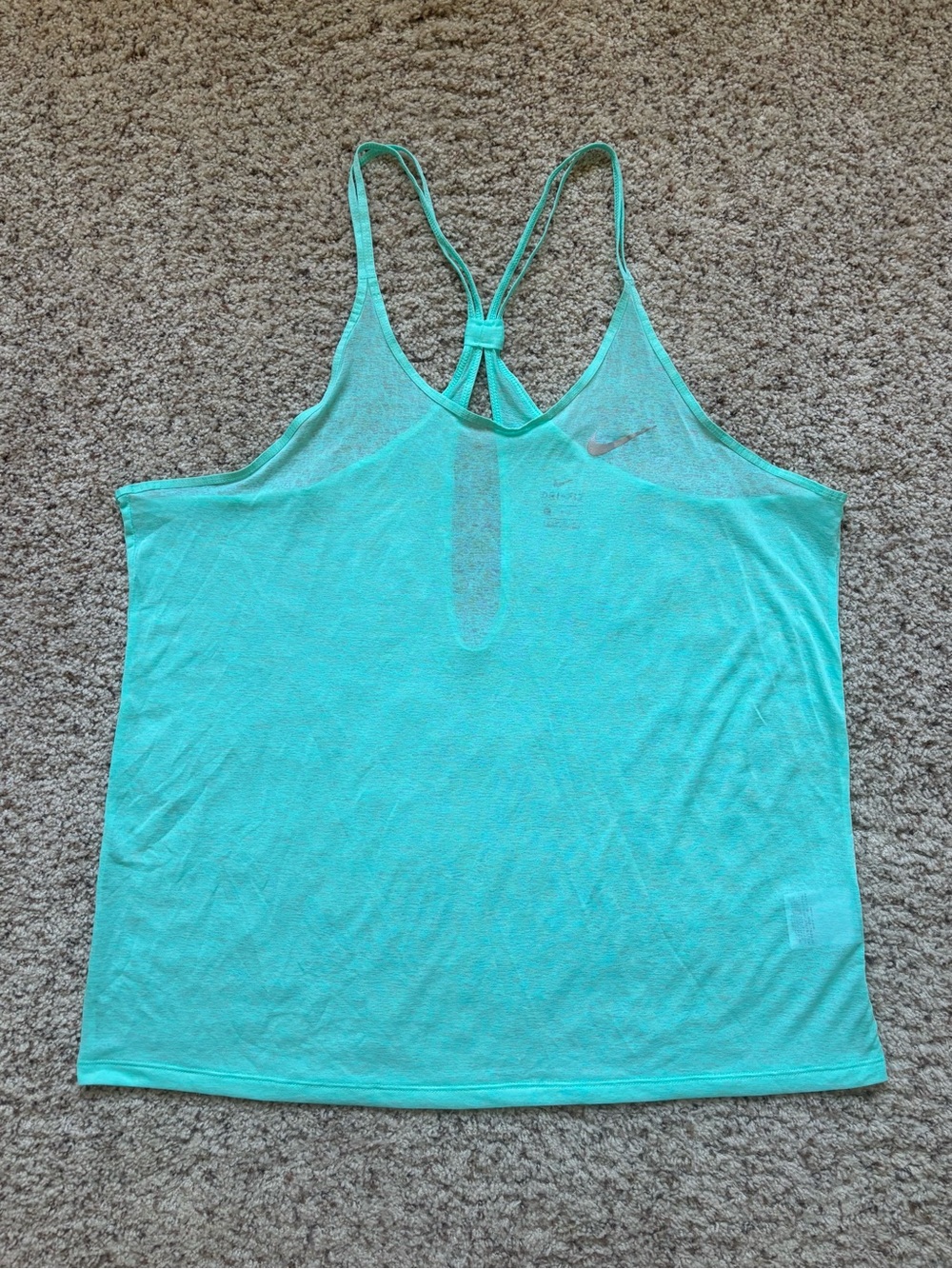 Nike Strappy Sheer Tank Top Women’s size L Neon Mint